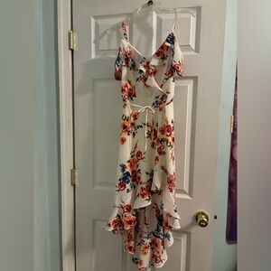 BCX High-low Cold Shoulder Floral Dress